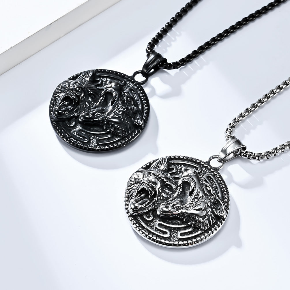 Valknut Nordic Wolf Head Necklace GiftBB.com
