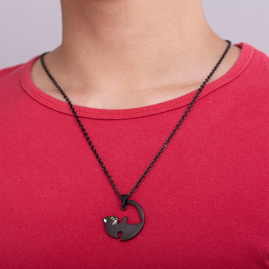 White And Black Cat Couple Pendant 2 GiftBB.com