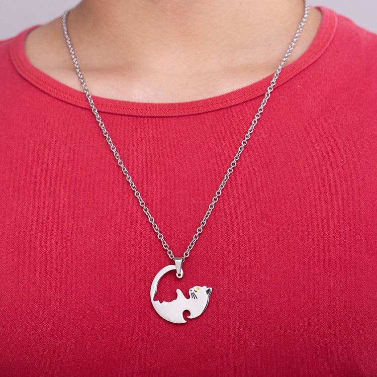 White And Black Cat Couple Pendant 3 GiftBB.com