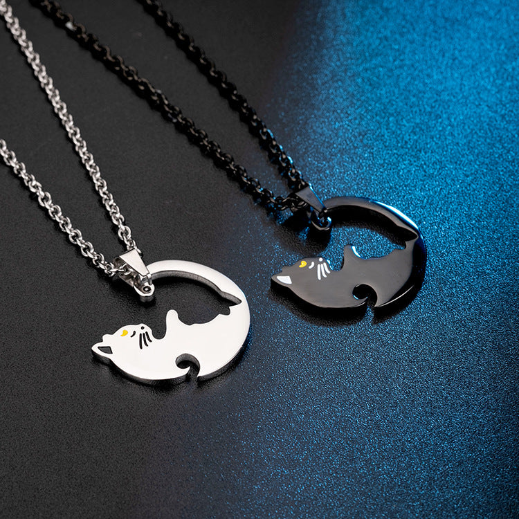 White And Black Cat Couple Pendant 4 GiftBB.com