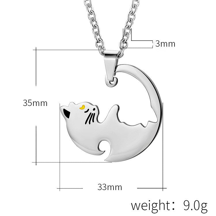 White And Black Cat Couple Pendant 5 GiftBB.com