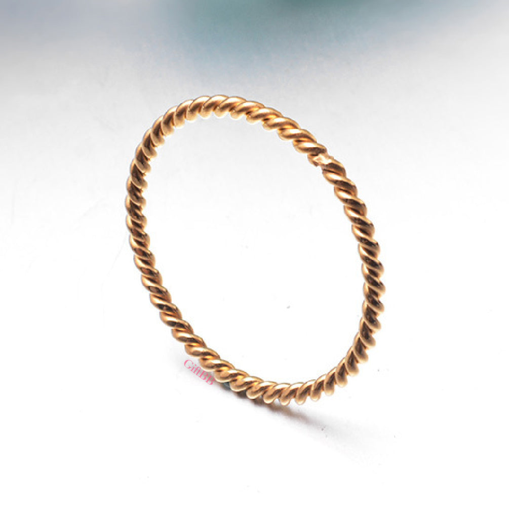 Women's Double Helix Titanium Steel Twist Ring - GiftBB.com