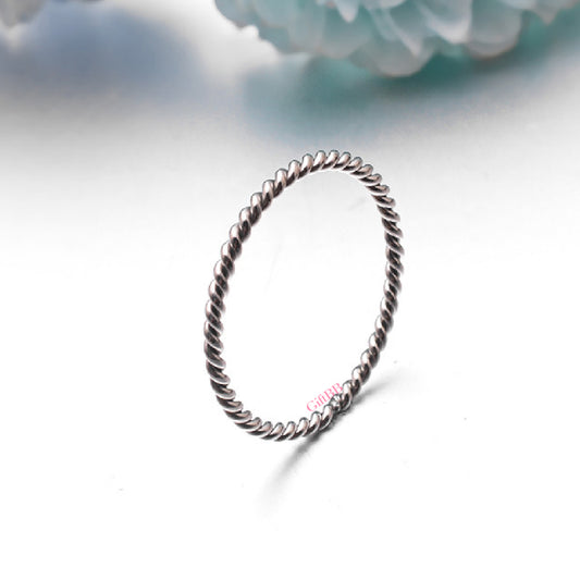 Women's Double Helix Titanium Steel Twist Ring - GiftBB.com