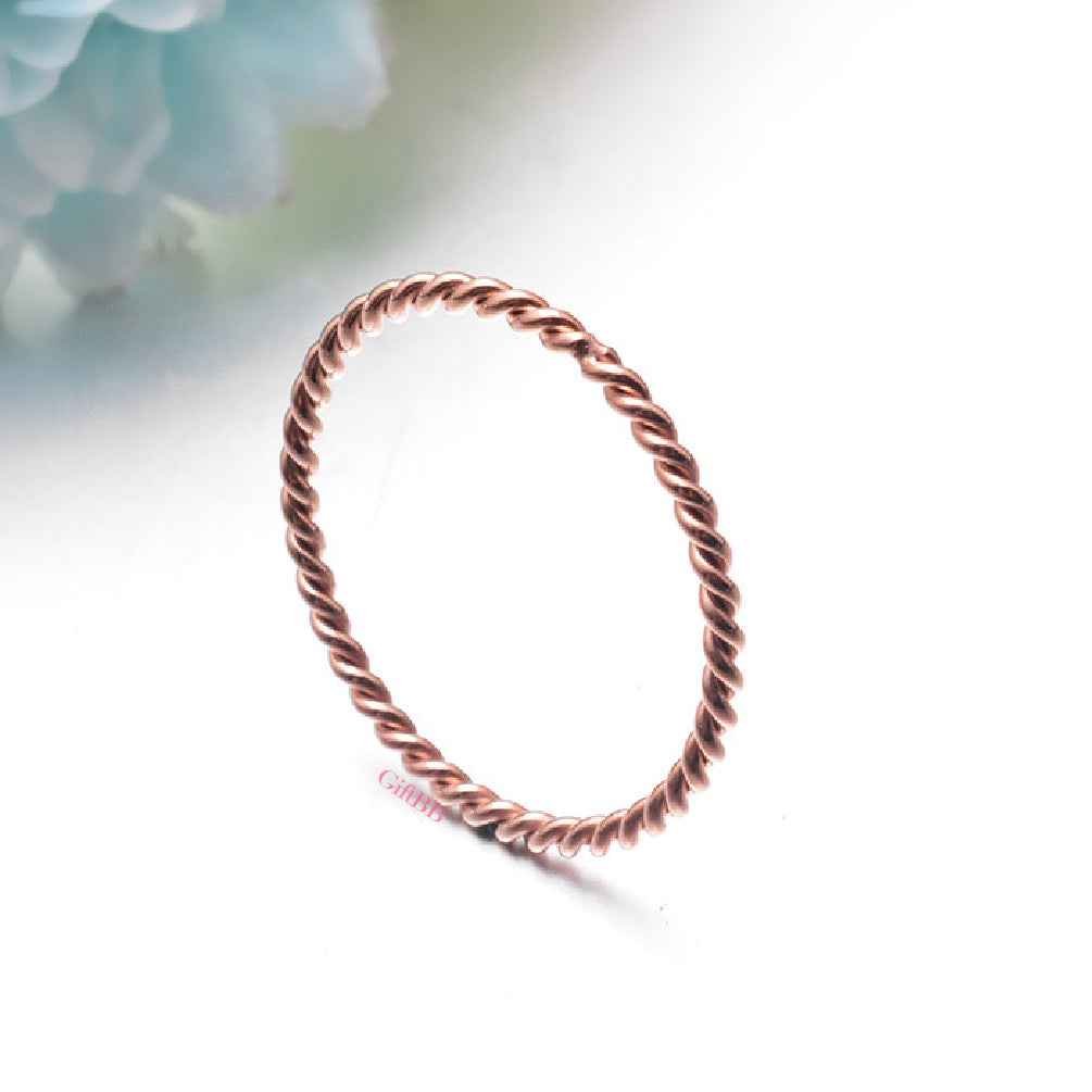 Women's Double Helix Titanium Steel Twist Ring - GiftBB.com