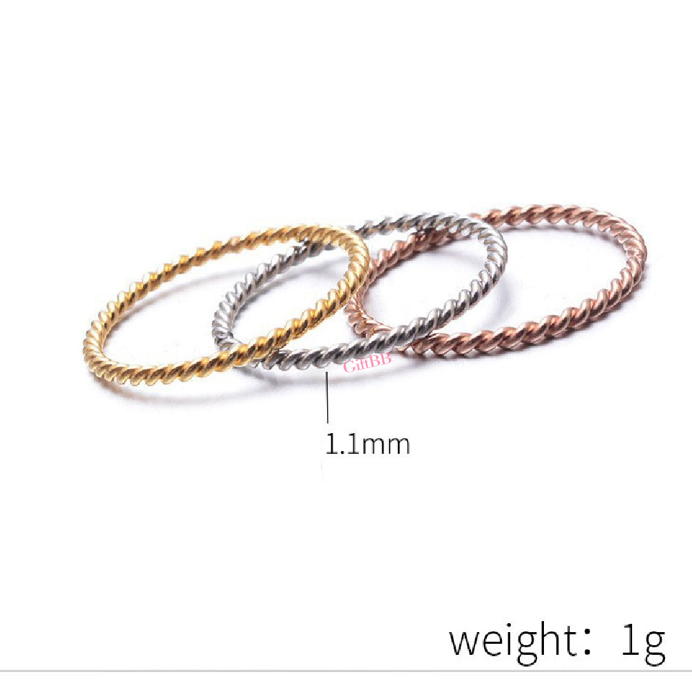 Women's Double Helix Titanium Steel Twist Ring - GiftBB.com