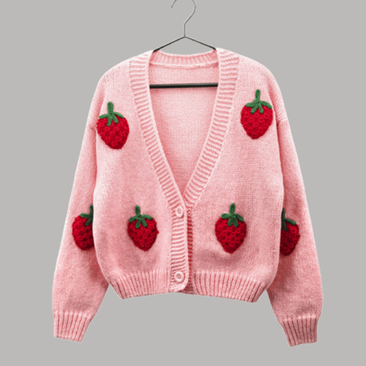 Soft Strawberry Cardigan GiftBB.com