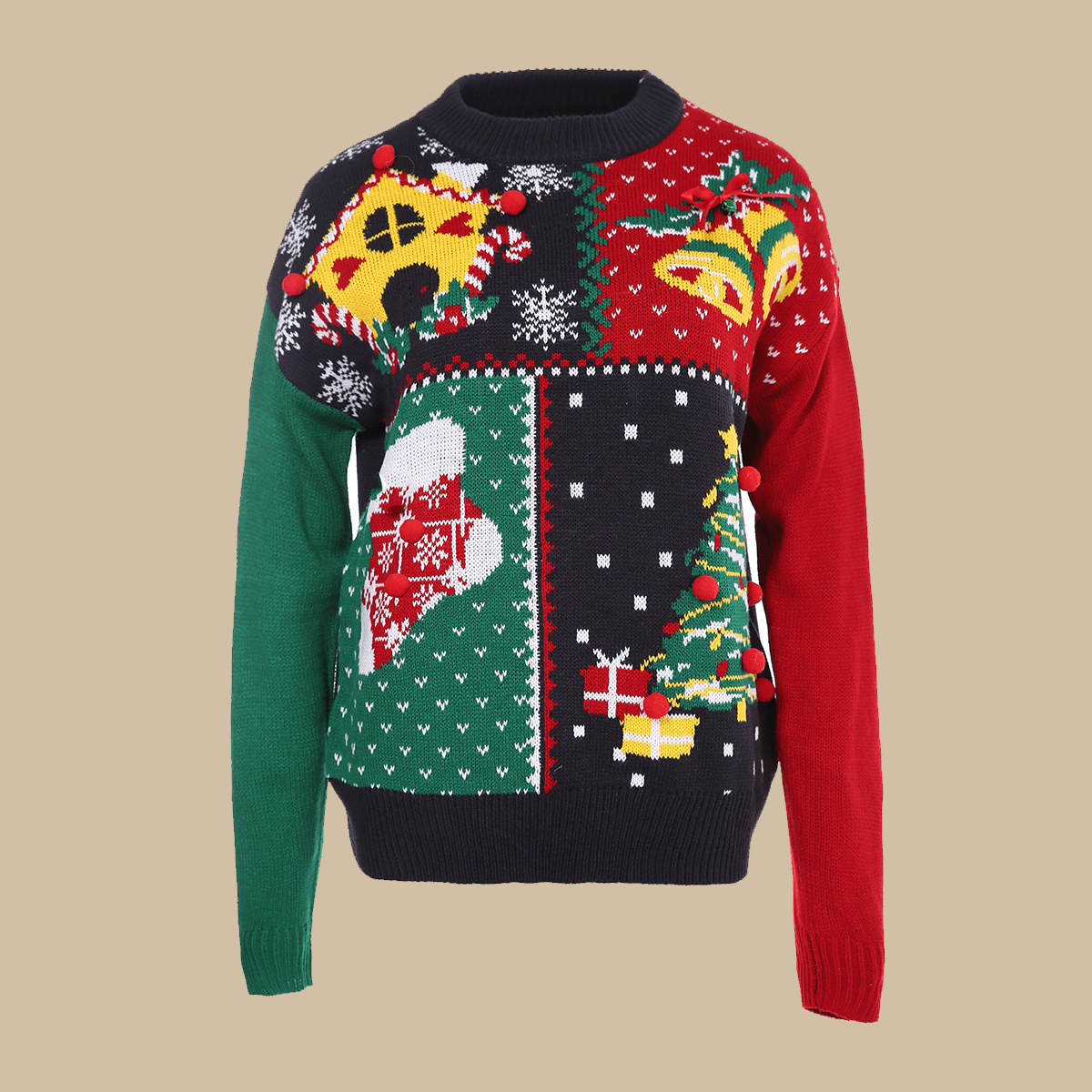 Ugly Christmas Tree Knit Pullover Sweater GiftBB.com
