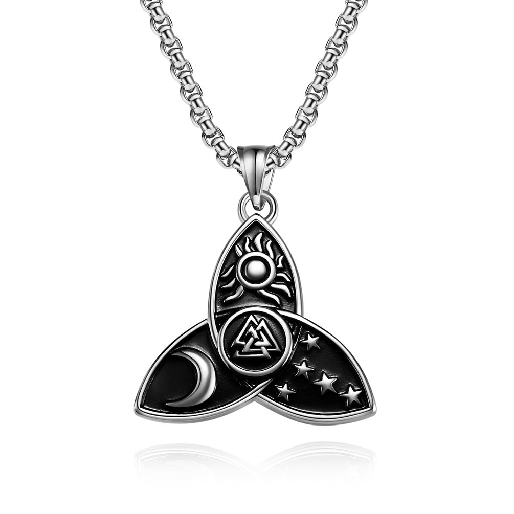 Celtic Knot Sun Moon Star Necklace