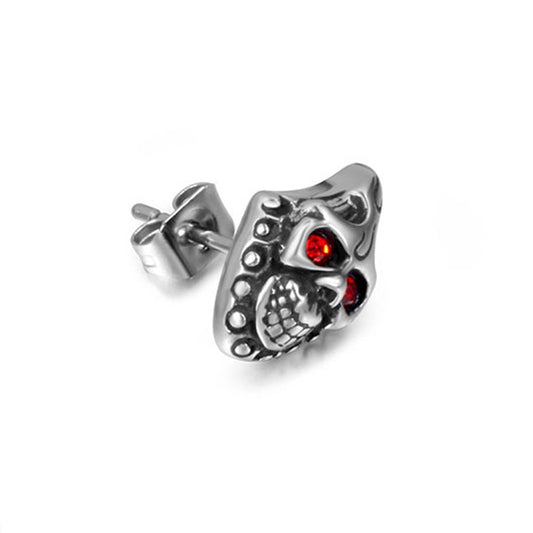 Skull Red Diamond Earrings