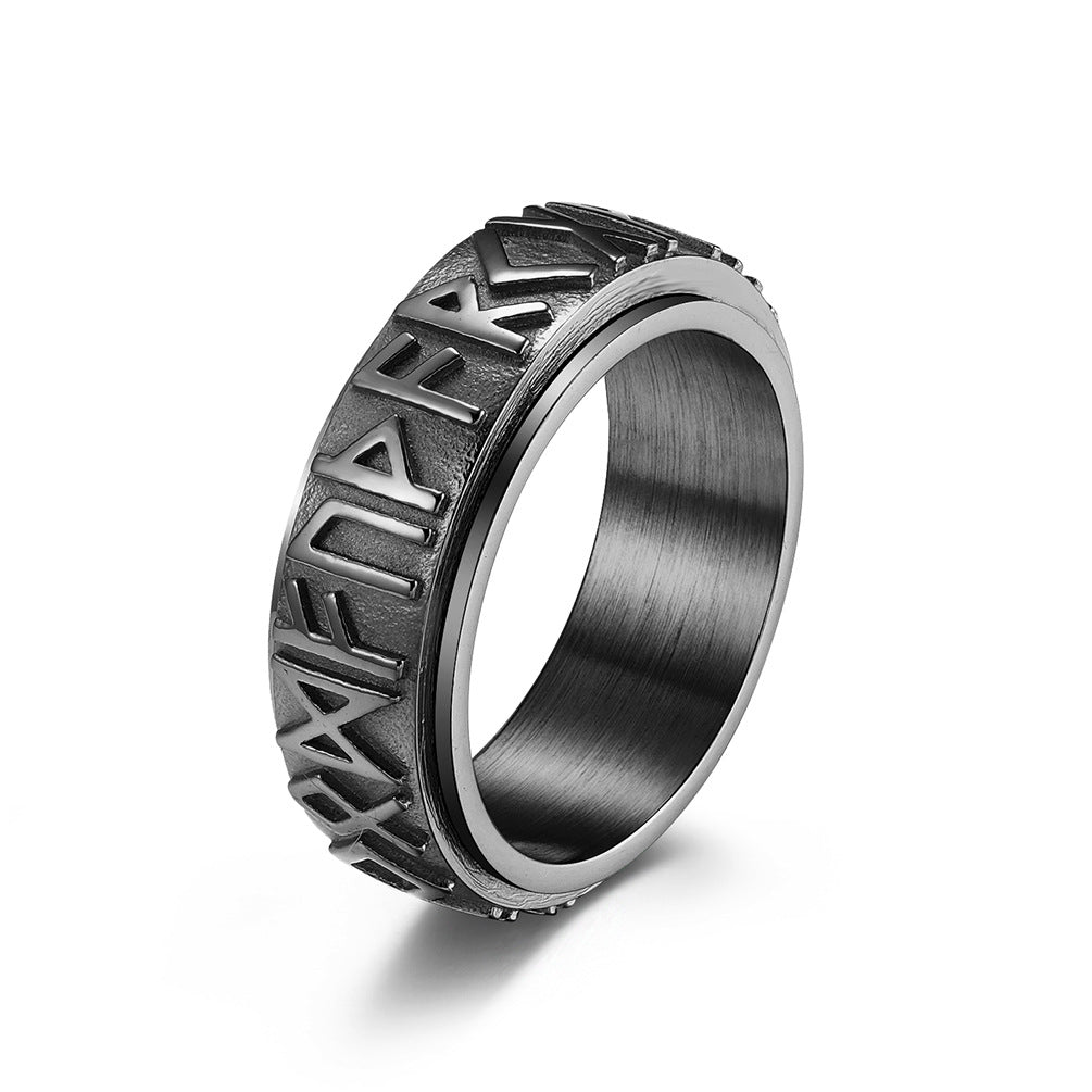 Norse Viking Rune Spinning Ring