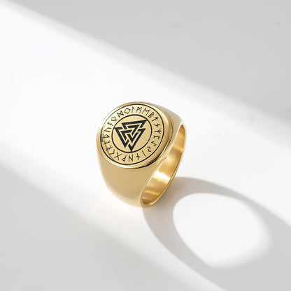 Norse Valknut Signet Ring