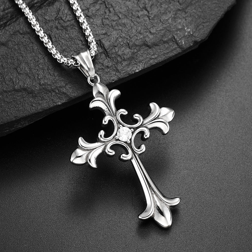 Gothic Cross Diamond Pendant