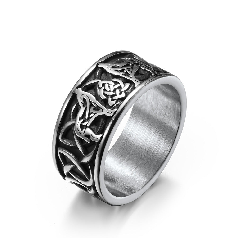 Celtic Knot Wolf Ring