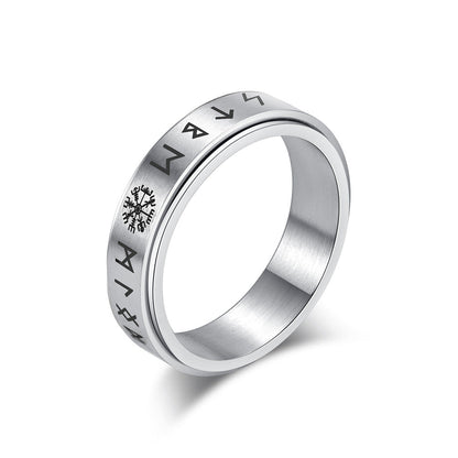 Viking Rune Compass Spinner Ring