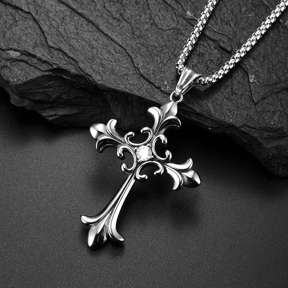 Gothic Cross Diamond Pendant