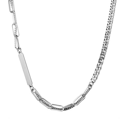 Spliced Double Chain Titanium Steel Necklace