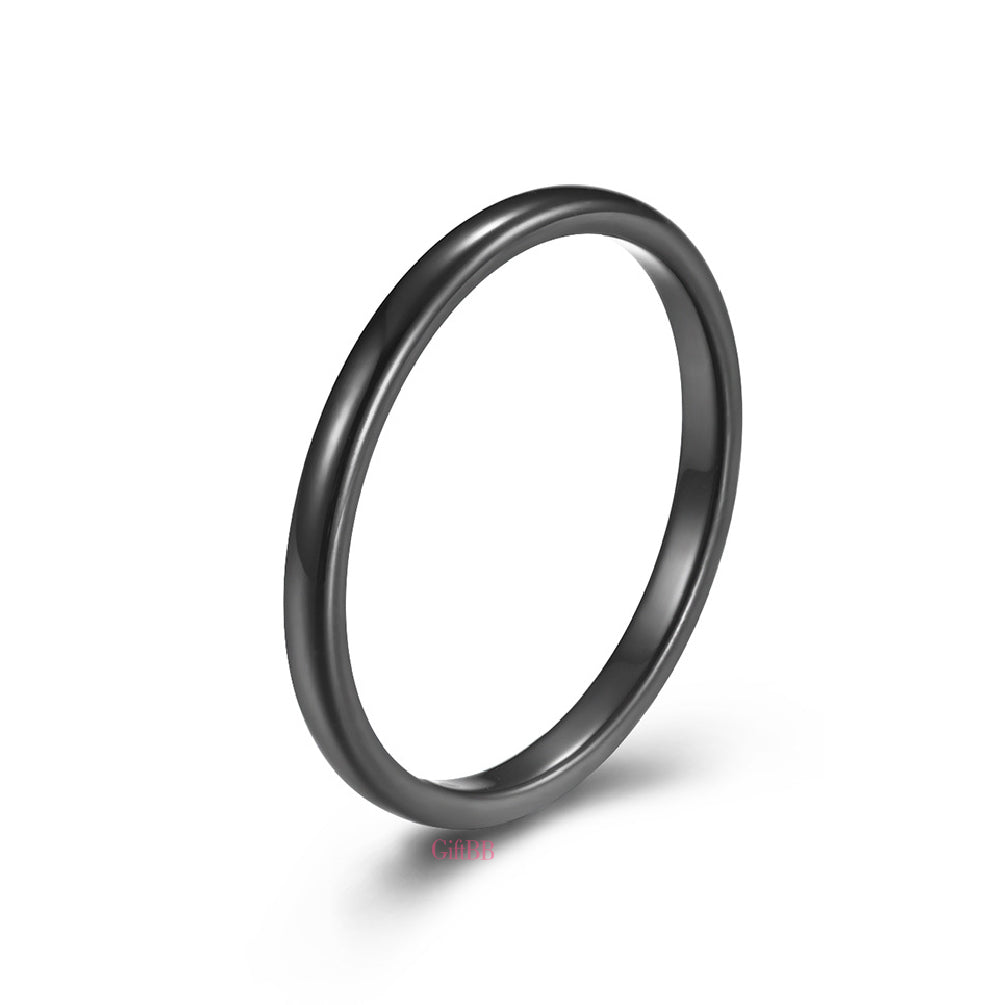 2mm Wide Simple Tungsten Steel Ring GiftBB.com