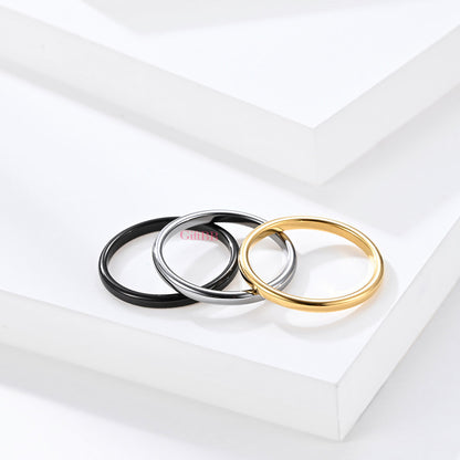 2mm Wide Simple Tungsten Steel Ring GiftBB.com