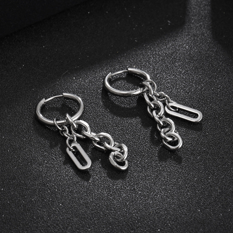 Dark Punk Irregular Chain Earrings