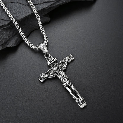 Retro Cross Jesus Pendant