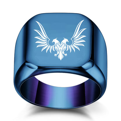 Punk Square Double Eagle Ring