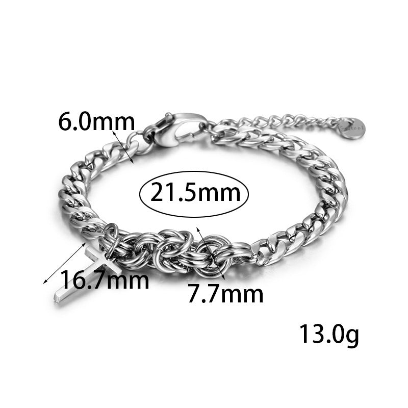 Cross Titanium Steel Bracelet