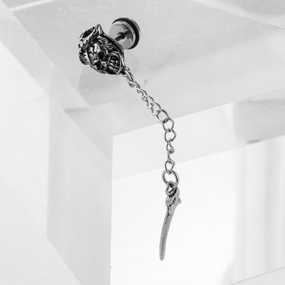 Skull Sword Chain Earrings