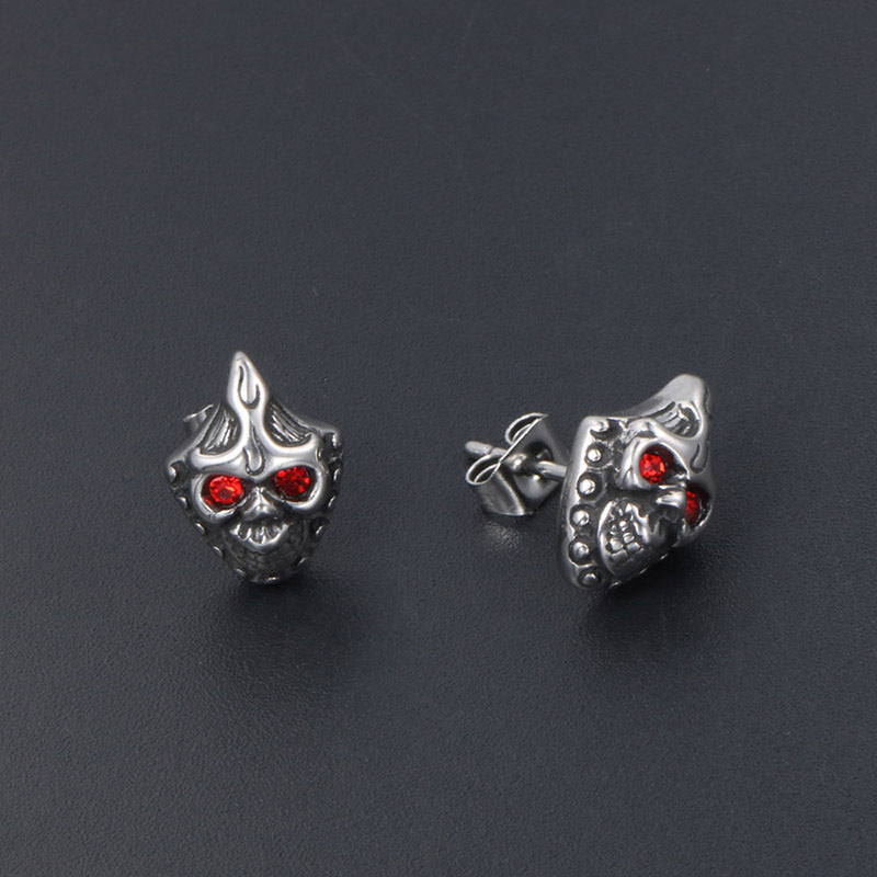 Skull Red Diamond Earrings