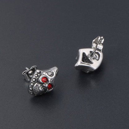 Skull Red Diamond Earrings