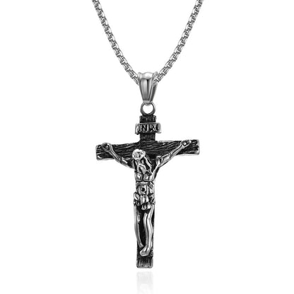 Retro Cross Jesus Pendant