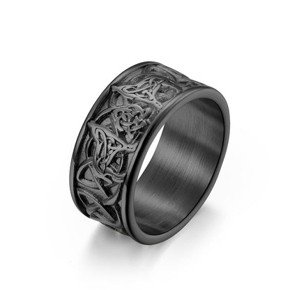 Celtic Knot Wolf Ring