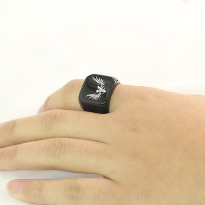 Punk Square Double Eagle Ring