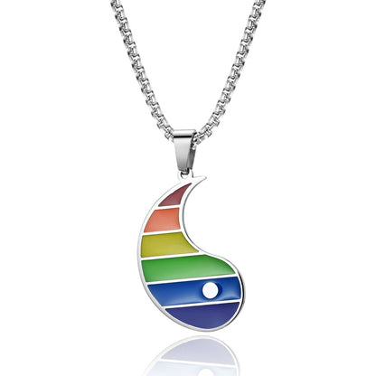 Rainbow Flag Tai Chi Yin Yang Pendant