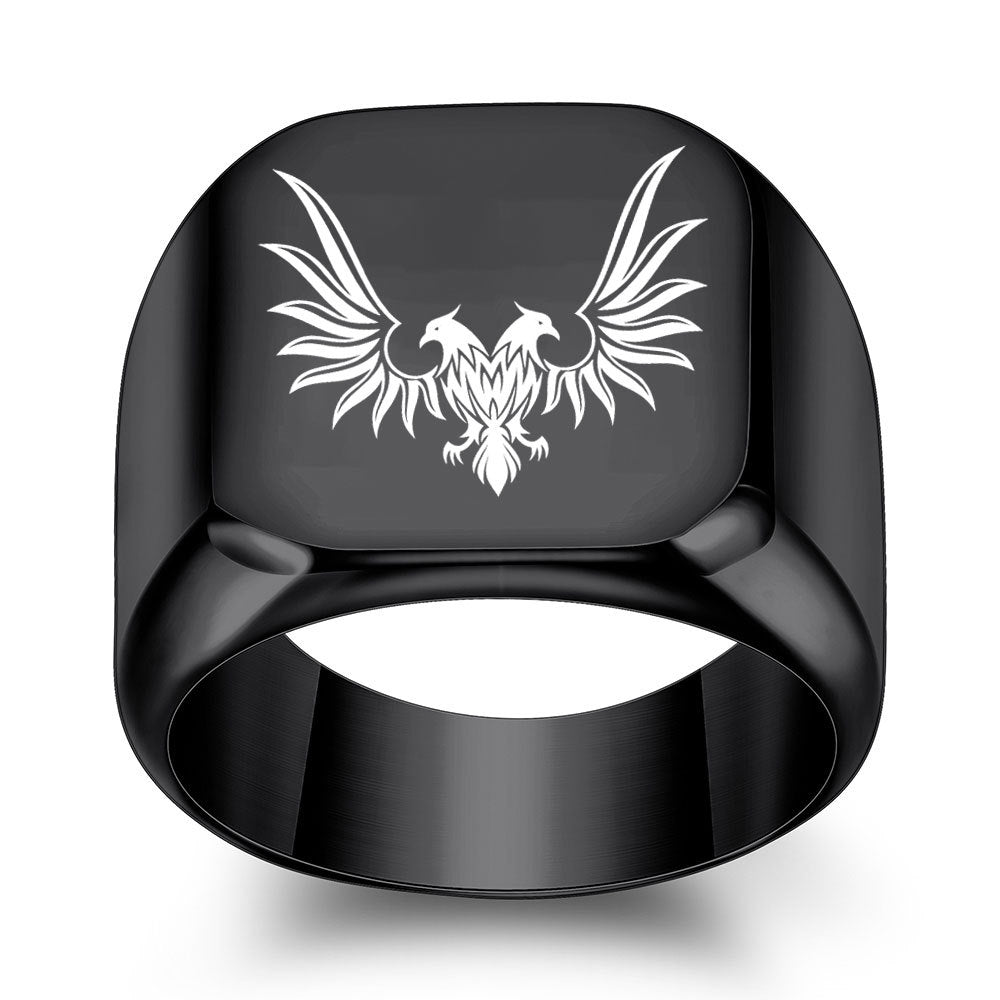 Punk Square Double Eagle Ring