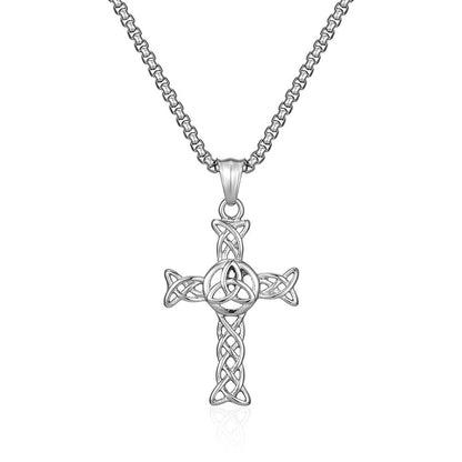 Celtic Knot Cross Cutout Necklace