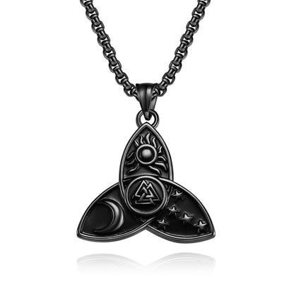 Celtic Knot Sun Moon Star Necklace