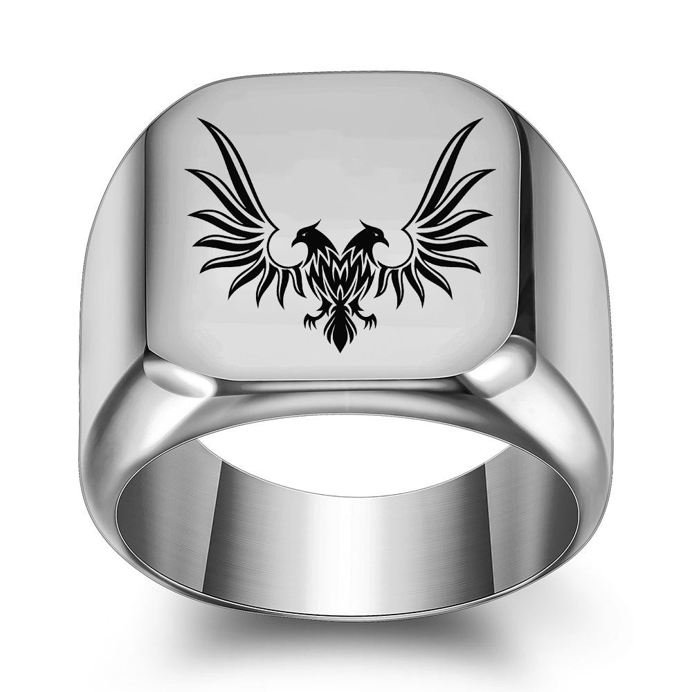 Punk Square Double Eagle Ring