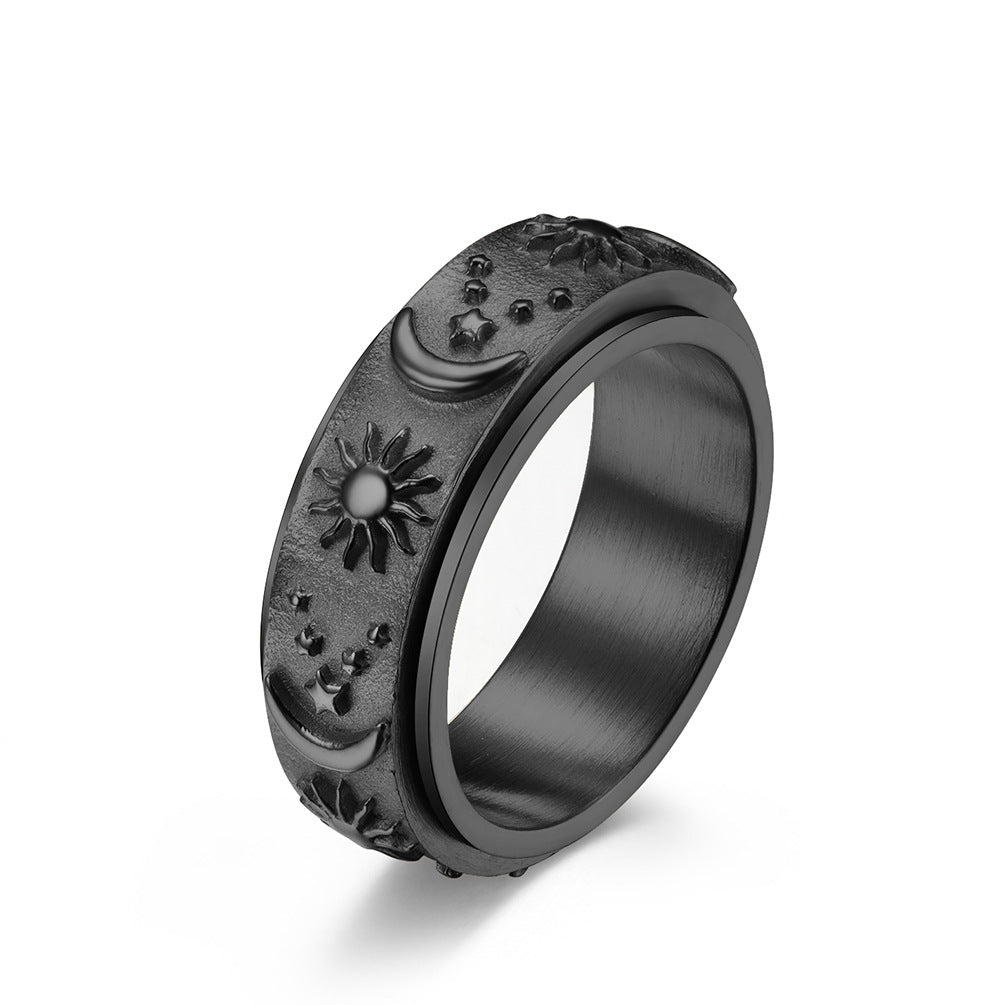 Sun Moon Star Spinner Ring