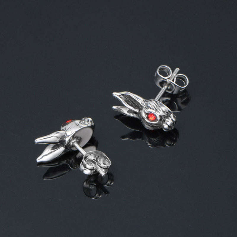 Rabbit Red Diamond Eye Earrings