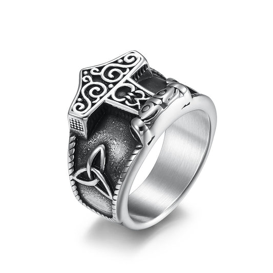 Celtic Knot Odin Thor's Hammer Ring