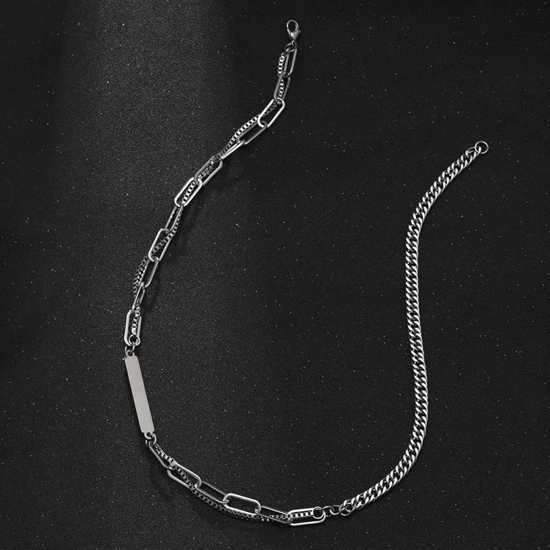 Spliced Double Chain Titanium Steel Necklace