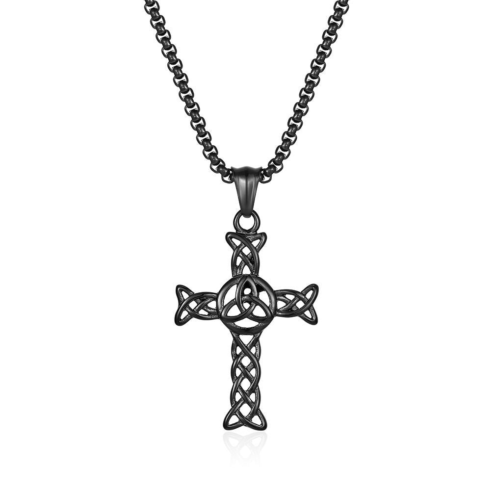 Celtic Knot Cross Cutout Necklace