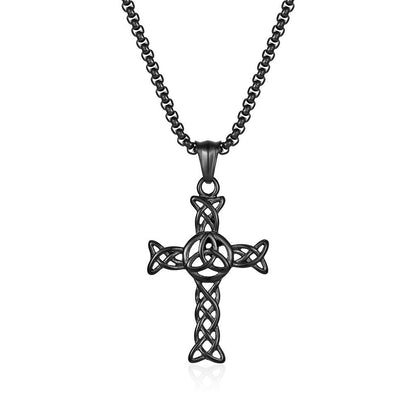 Celtic Knot Cross Cutout Necklace