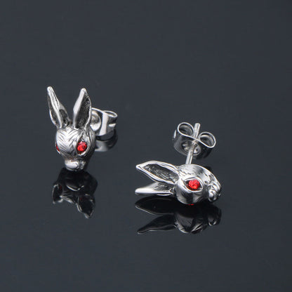 Rabbit Red Diamond Eye Earrings