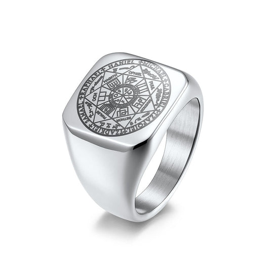 Heptagram Solomon Kabbalah Seal Ring