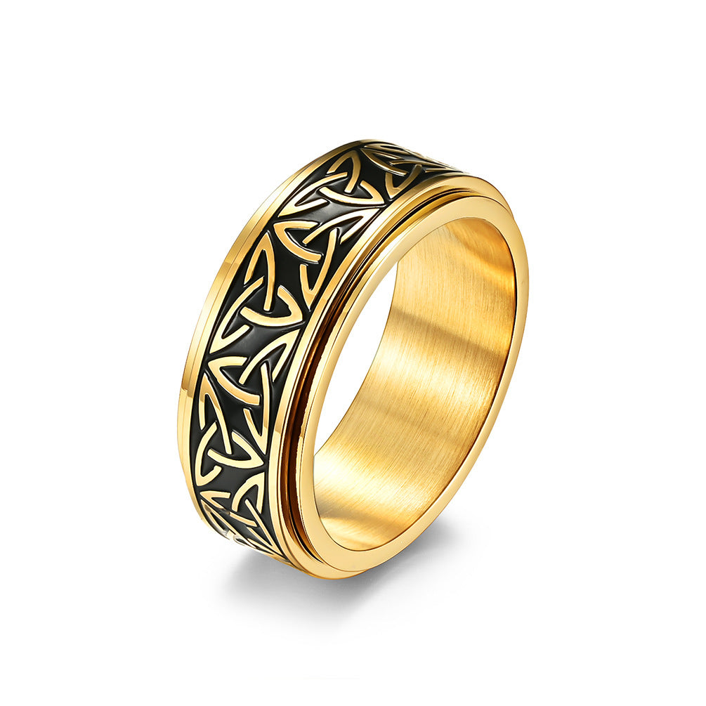 Celtic Triangle Knot Spinner Ring