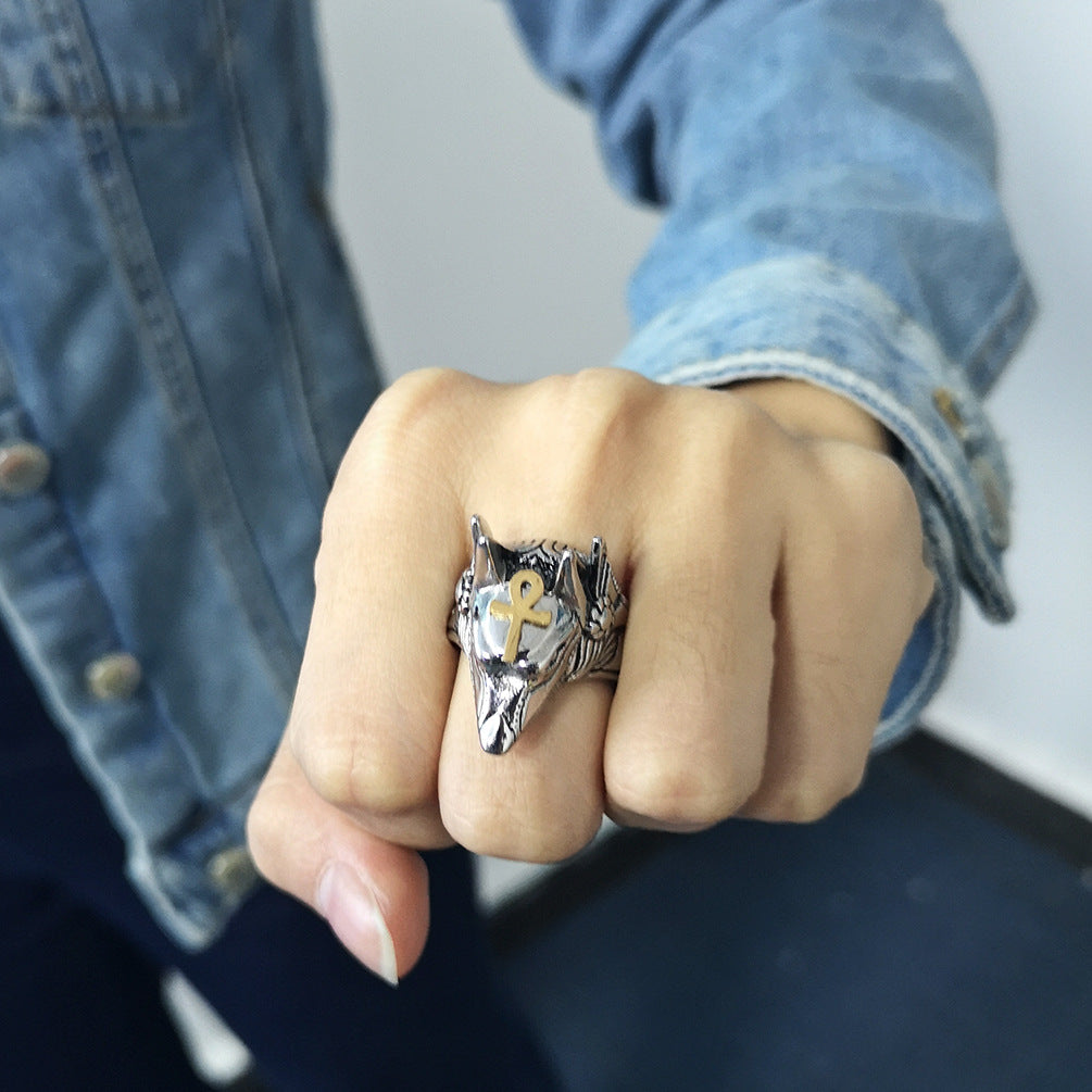 Ancient Egyptian God of Death Anubis Ring_2 GiftBB.com