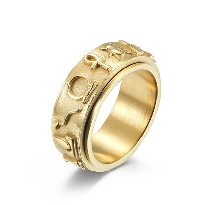 Ancient Egyptian Symbols Rotating Ring_1 GiftBB.com