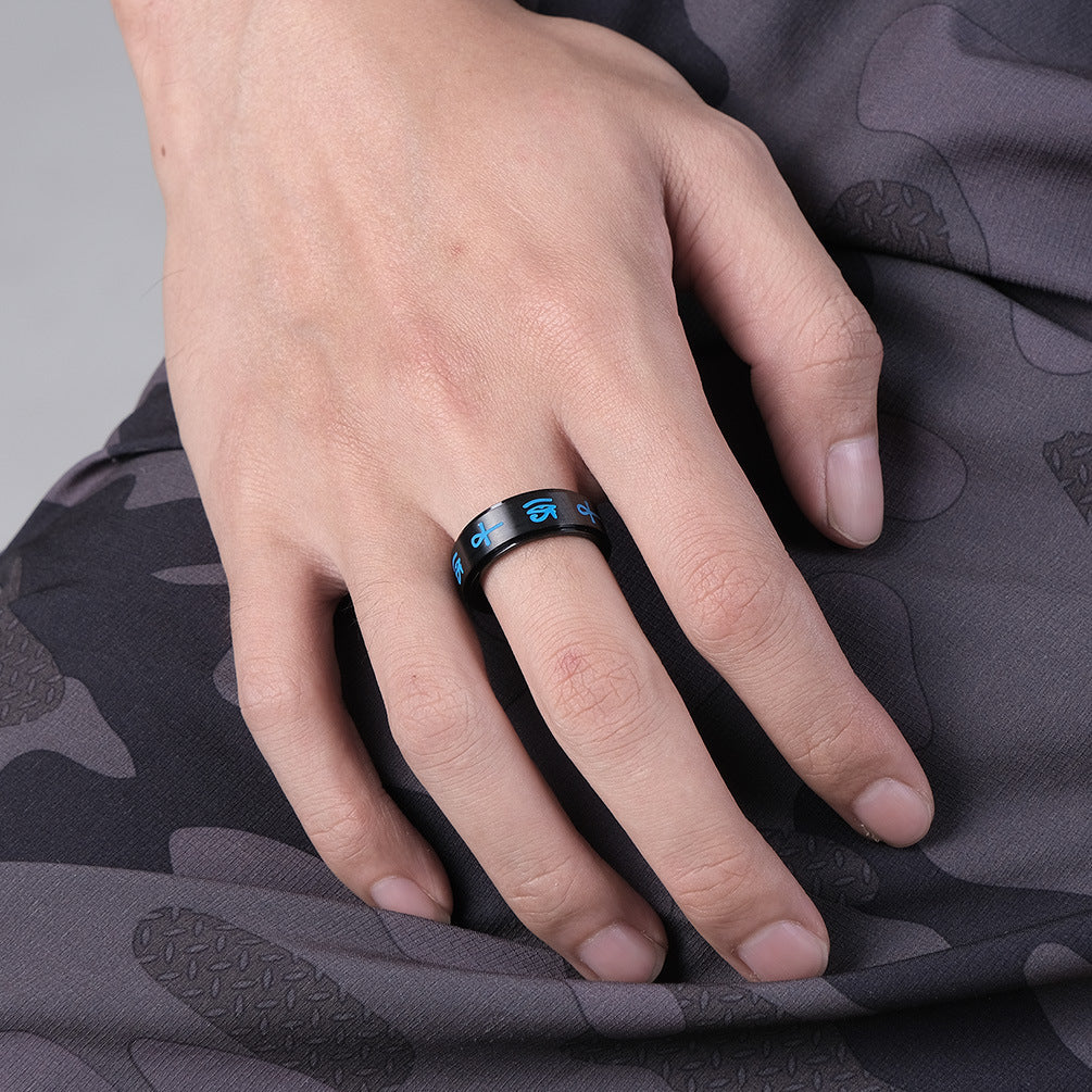 Ankh Cross Eye of Horus Spinning Ring_5 GiftBB.com