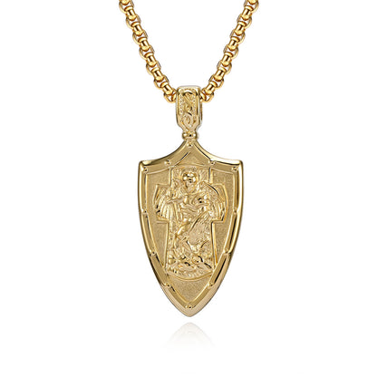 Archangel Saint Michael Shield Necklace_1 GiftBB.com